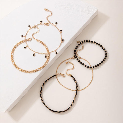 5Pcs Bohemain Layered Beaded Ankle Bracelets for Women,Dainty Stackable Seed Beads Ankle Bracelets Elastic Foot and Hand Chain Jewelry...