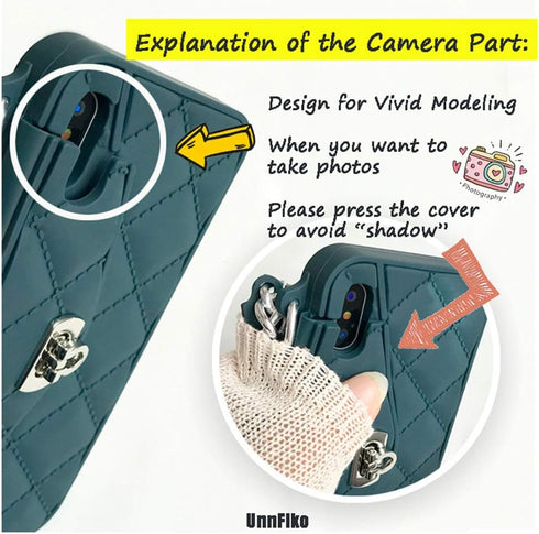 UnnFiko Wallet Case Compatible with iPhone 11 Pro, Cute Light Luxury Bag Design, Purse Flip Card Pouch Cover Soft Silicone Case with Handstrap Lon...