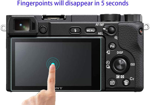 Screen Protector for Sony Alpha A6000 A6100 A6300 A6400 A6600 A5000 Camera with Hot Shoe Cover,0.3mm High Definition 9H Hardness Optical LCD Premi...