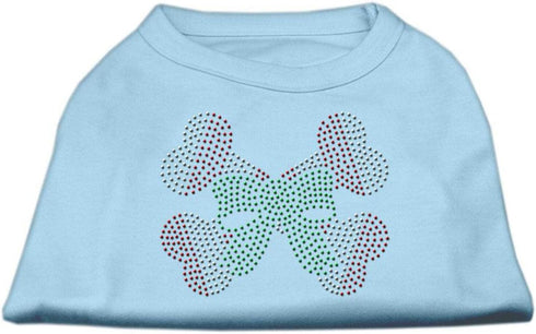 Mirage Pet Products 10-Inch Candy Cane Crossbones Rhinestone Print Shirt for Pets, Small, Baby Blue...