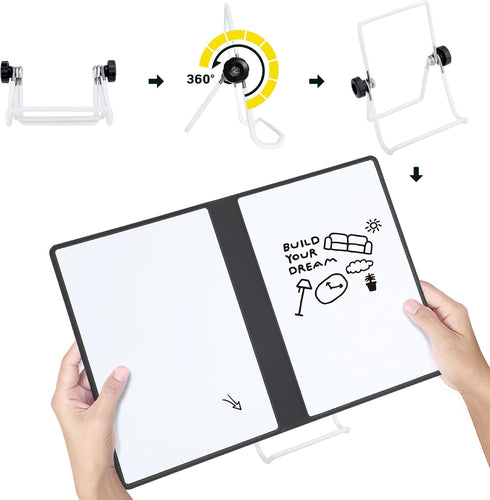 Soter White Board Dry Erase. Small White Board with Pens,Dry Erase Eraser, and Cloth. Dry Erase Board with Stand for Staff, Businessman, Artist. E...