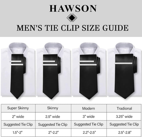 2.2/2.5Inch Tie Clips for Mens Regular Tie and Traditional Tie in Gift Box, Gold Silver Black Color Tie Bar Set, Birthday Anniversary Christmas Va...
