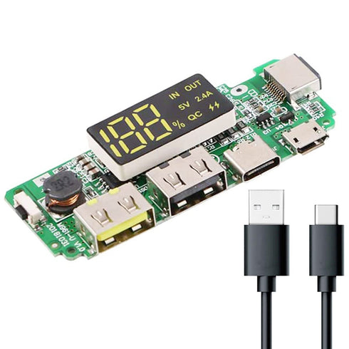1 pcs 5V 2.4A 186 50 Charging Board Mobile Power Bank Module Dual USB 186 50 Lithium Battery Charger Board Digital LCD Display Protection Module w...