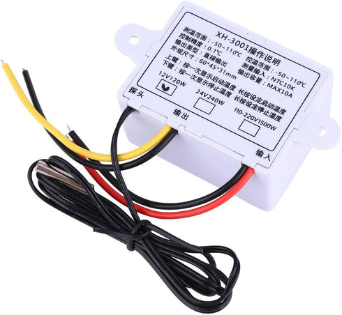 Temperature Controller, DC 12V 120W with Sensitive Sensor Probe for Temperature Control Digital Thermostat Switch...