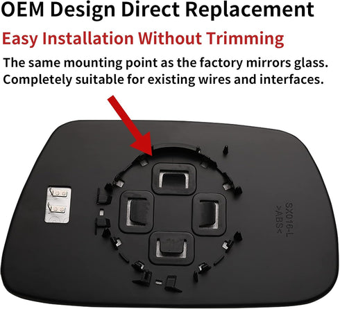 Driver Side Mirror Replacement for 2005 2006 2007 2008 2009 2010 Jeep Grand Cherokee Mirrors Glass - Convex Mirror Glass, Left Side Rear View Mirr...