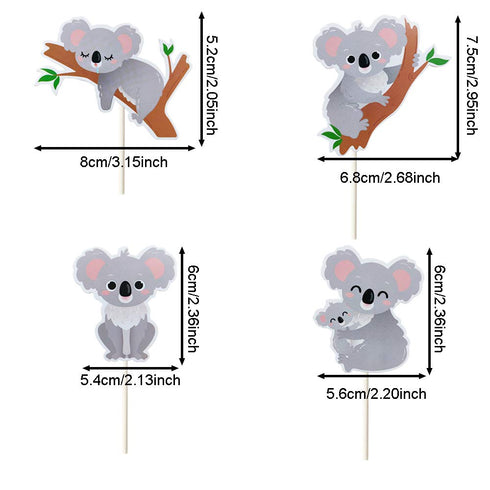 Mulukaya 24Pcs Koala Cupcake Toppers Cake Picks for Wild Animal Birthday Wedding Party Supplies...