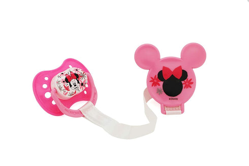 Cudlie Disney Baby Girl Minnie Mouse Pack of 2 Pacifier with 2 Clips, Florals...