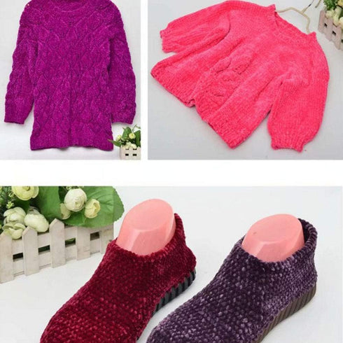 Knitting Chenille Velvet Yarn - Bulky Luxury Polyester for Crochet, Hat, Scarf, Sweater, Shawl - 8oz/250g...