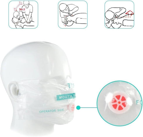 25pcs CPR Face Shield Mask Keychain Keying CPR Face Shields Pocket Mask for First Aid or CPR Training (Red-25)...