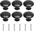 Kare & Kind 6X Round Cabinet Knobs - Matte Black - Pulls for Kitchen Drawers, Cupboards, Dressers - Classic Looking Handles - Hardware for DIY, Ho...