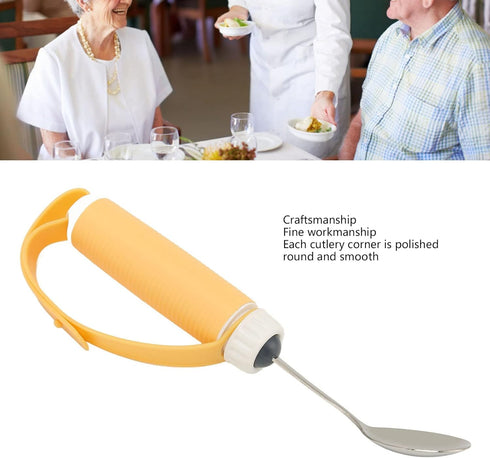 Special Supplies Adaptive Utensils,ANGGREK Eating Aids Spoon Easy Grip Stainless Steel Eating Aids Spoon Tableware Adaptive Utensils...