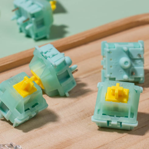 DRAOZA Kutethy X Gateron Jade Series Goldenrod Yellow Pro Switches,55gf Pre-lubed 5 Pin Linear Keyboard Switches Compatible MX Mechanical Gaming K...