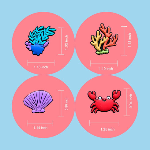 25PCS Sea Animals Shoe Decoration Charms for Clog, Under The Sea Marine Life Charms Accessories...