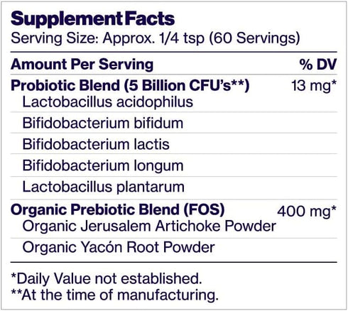 Friendlier Flora - Kids' Berry Probiotic Powder, 5 billion CFUs, 5 Probiotic Strains, Daily Probiotic Supplement for Kids, Non-GMO, Dairy-Free and...
