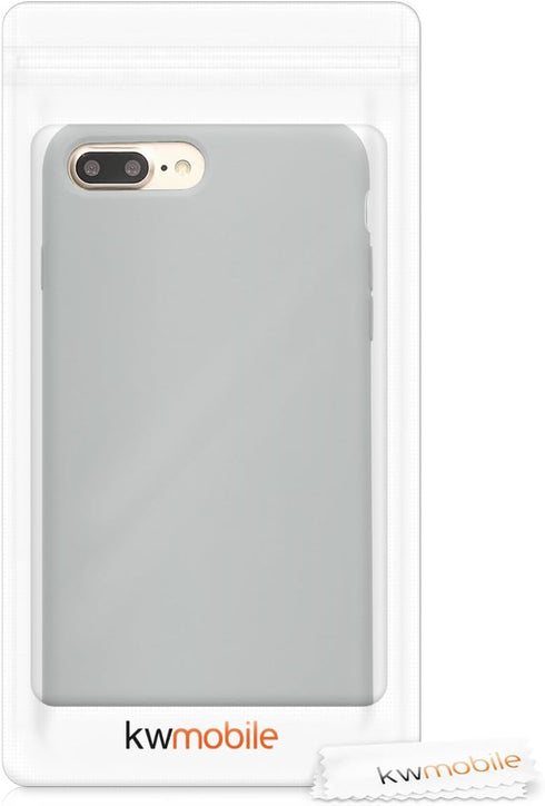 kwmobile Case Compatible with Apple iPhone 7 Plus/iPhone 8 Plus Case - TPU Silicone Phone Cover with Soft Finish - Light Grey Matte...