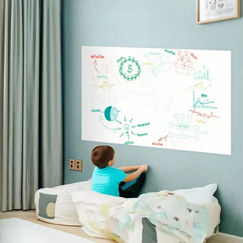 Chalkboard Wall Sticker Blackboard Decor PVC Self Adhesive DIY Removable Reusable Erasable Wallpaper for Door Fridge (White)...