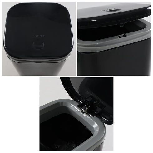 0.5 Gallon Tiny Countertop Trash Can, Mini Desktop Garbage Can with Push-Button, Black...