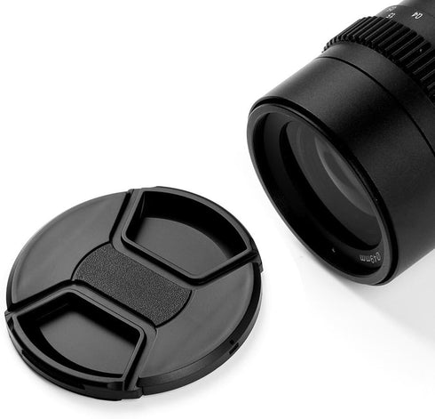 77mm Lens Cap Bundle, 3 Pack Universal Snap on Front Centre Pinch Lens Cover Set with Microfiber Lens Cleaning Cloth for Canon Nikon Sony Olympus ...