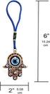 Hamsa Hand Amulet Pendant w/Crystal Rhinestones Blue, White & Black Evil Eye Car Hanging Ornament Rear View Mirror Accessories - Door, Wall, Bag C...