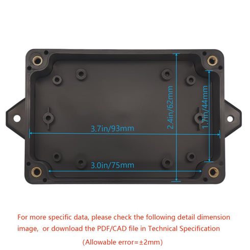Zulkit Junction Box ABS Plastic Dustproof Waterproof IP65 Universal Electrical Boxes Project Enclosure with Fixed Ear Black 3.94 x 2.68 x 1.57 Inc...
