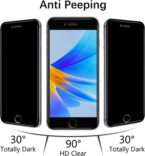MAYtobe [2 Pack Privacy Screen Protector Designed For iPhone SE 3, SE 2022, iPhone SE 2, SE 2020 Tempered Glass, Anti-Scratch, Bubble Free......