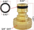 HQMPC Garden Hose Quick Connect Solid Brass Quick Connector Garden Hose Fitting Water Hose Connectors 3/4 inch GHT (2SETS)...