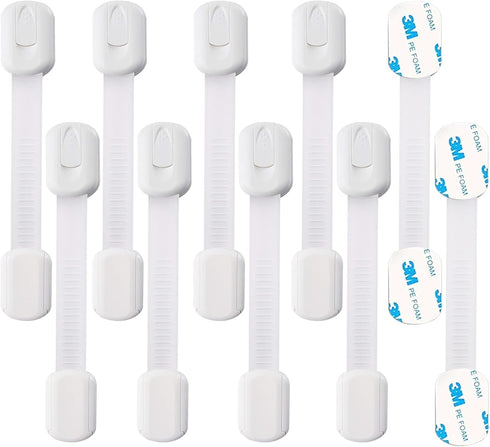 Cabinet Locks Baby Proofing (10 pack) Child Safety Cabinet Locks Drawer Cupboard Fridge Trash Can Furniture Kitchen Ovens Washroom Toilet Seats Lo...