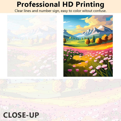 TUMOVO Paint by Numbers for Adults Beginner, Spring Nature and Landscape Paint by Number Flowers DIY Acrylic Painting Kits Kids Paint by Number Ki...