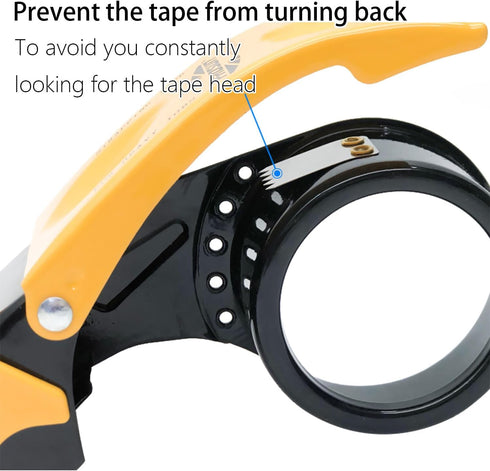 Packing Tape Dispenser Gun 2-Inch, 2 Pack Metal Tape Gun with Safety Protection, 3-Inch Inner Paper Core...