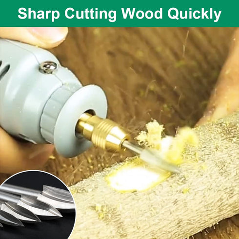 Wood Carving Drill Bits Set for Dremel Rotary Tool 5Pcs Engraving Drill Accessories Bit Wood Crafts Grinding Woodworking Tool with 1/8” Shank for ...