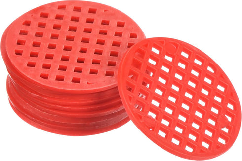 50 Pack Plant Pot Hole Mesh Pads - Round Rigid Bonsai Flowerpot Drainage Grid Screen Apply to Outdoor/Garden (2.5cm/1 Inch, Red)...