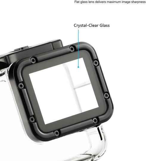 Side Open Skeleton Housing Case for GoPro Hero 5/6/7 Black Action Camera - Protective Lens Removal NOT Needed - Transparent Clear...