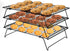 ShellKingdom Cooling Racks, Stainless Steel Non-Stick Baking Racks And Oven Safe Wire Cool Racks for Cookies, Cakes and Baking,3-Tier,Foldable...