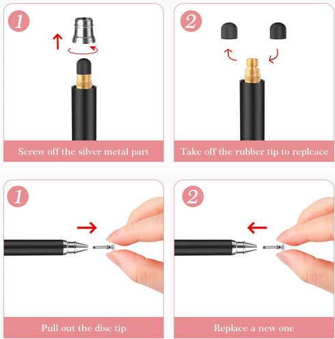 Stylus Pen for Touchscreens, Digiroot 2-in-1 High Sensitivity & Precision Stylus for iPad iPhone Apple iPad Pro Samsung PC Android Tablets Smartph...