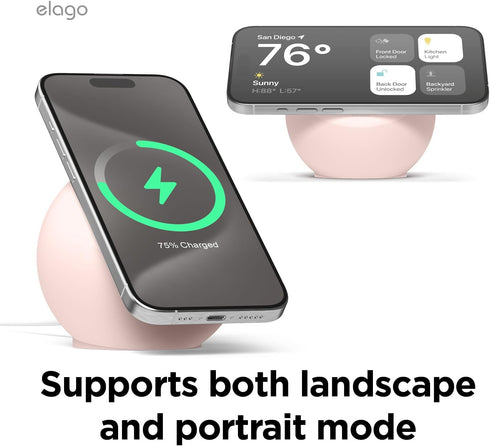 elago MS2 Charging Stand Compatible with MagSafe Charger - Premium Silicone, Compatible with iPhone 16/15/14/13/12 Series, Designed for MagSafe St...