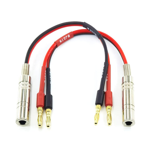 1/4 TS to Banana Plug Speaker Cable 6.35 mm 1/4" Female to Banana Plug Speaker Mono Adapter 8 inches 2pack...