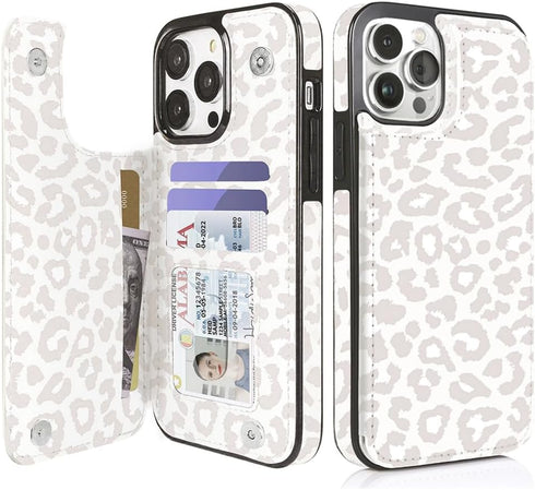uCOLOR Compatible with iPhone 13 Pro Max 6.7" Wallet Case with Card Holder Slot Folio Flip PU Leather Kickstand Double Magnetic Clasp and RFID Blo...