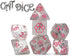 Gate Keeper Games and Dice: Inclusion Dice: Cat Dice - 7pc RPG Set, Grey w/ White Kitten Figure, Pink Numerals, 7 Resin Dice for Role Playing Game...