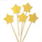 Glitter Little Star Cupcake Toppers Gold Party Cupcake Decorations for Party Dessert Decorations Topper, Pack of 50...