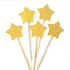 Glitter Little Star Cupcake Toppers Gold Party Cupcake Decorations for Party Dessert Decorations Topper, Pack of 50...
