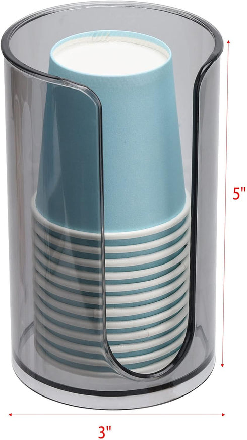 Small Paper Cup Dispenser - Disposable Cup Storage Holder for Bathroom Vanity Countertop's Rinsing/Mouthwash Cups, Black...