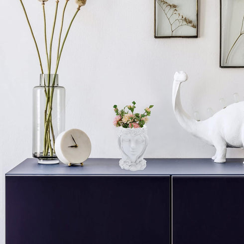 Face Flower Pot 1pc Resin Goddess Flower Pot Female Head Vase Face Head Planter Flower Pots Indoor Bonsai Planter Pot Roman Statue Goddess Statue ...