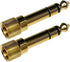 CESS 2-Pack 1/4" Stereo Phone Screw-On Adapter - Male 1/8" to Male 1/4" - 3.5mm Stereo to 6.35mm Stereo...