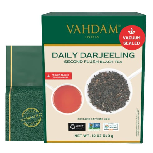 VAHDAM, Darjeeling Tea Leaves From Himalayas 340g (170+ Cups) Pure Unblended Darjeeling Black Loose Leaf Tea | Packed & Shipped Direct From Source...
