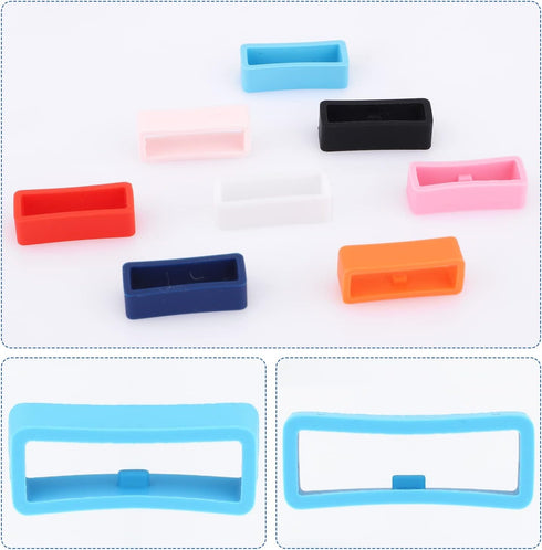 SAVITA 8pcs 22mm Watch Strap Holder Loop, Silicone Watch Band Keeper Multi Colors Holder Loops Watch Band Loop Watch Fastener Rings for Smartwatch...