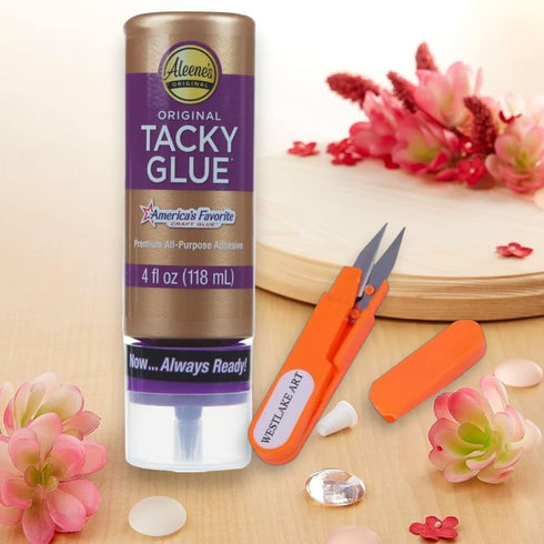 Always Ready Tacky Glue 3-Pack, 5.1 oz, with Westlake Art Clear Gel Embroidery Scissors - Versatile Crafting Adhesive, Dries Clear, Strong Flexibl...