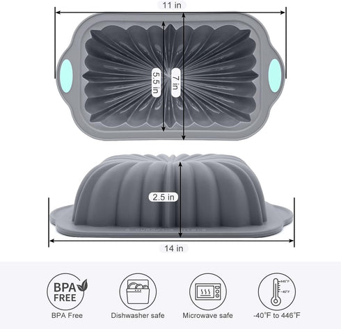 Silicone Bread Loaf Pan, Non-Stick Bread Pans for Homemade Bread, Silicone Baking Mold with Metal Reinforced Frame More Strength for Long-Lasting ...