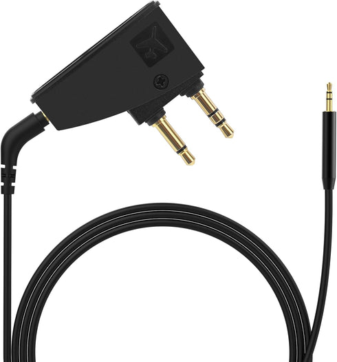 Airplane Headphone Adapter Comes with 2.5mm to 3.5mm Male Audio AUX Cable, Golden Plated 3.5mm Jack for Airplane/Home TV/Gym/Boats/Car, Foldable S...