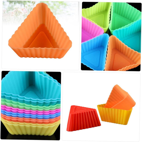 20pcs Triangle Muffin Cup Cupcake Liners Mold Diy Baking Mold Silicone Cake Molds Muffin Cupcake Mold Cake Baking Mold Muffin Cake Mold Mini Bakin...