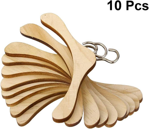 TOYANDONA 10pcs Wooden Dolls Clothes Hanger Mini Doll Hanger Doll Dress Outfit Holders Dollhouse Miniature Accessories for Doll Closets Size M...